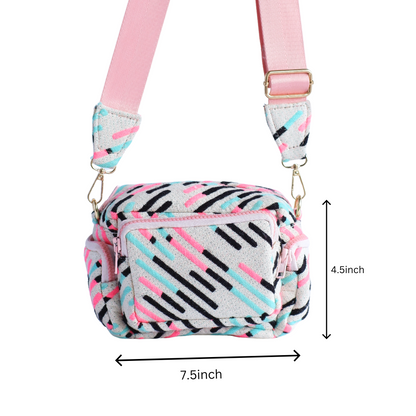 Bubblegum Pink Multi Pocket Sling Bag