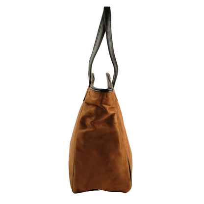 Savannah Suede Tote- Tan