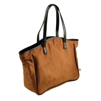 Savannah Suede Tote- Tan