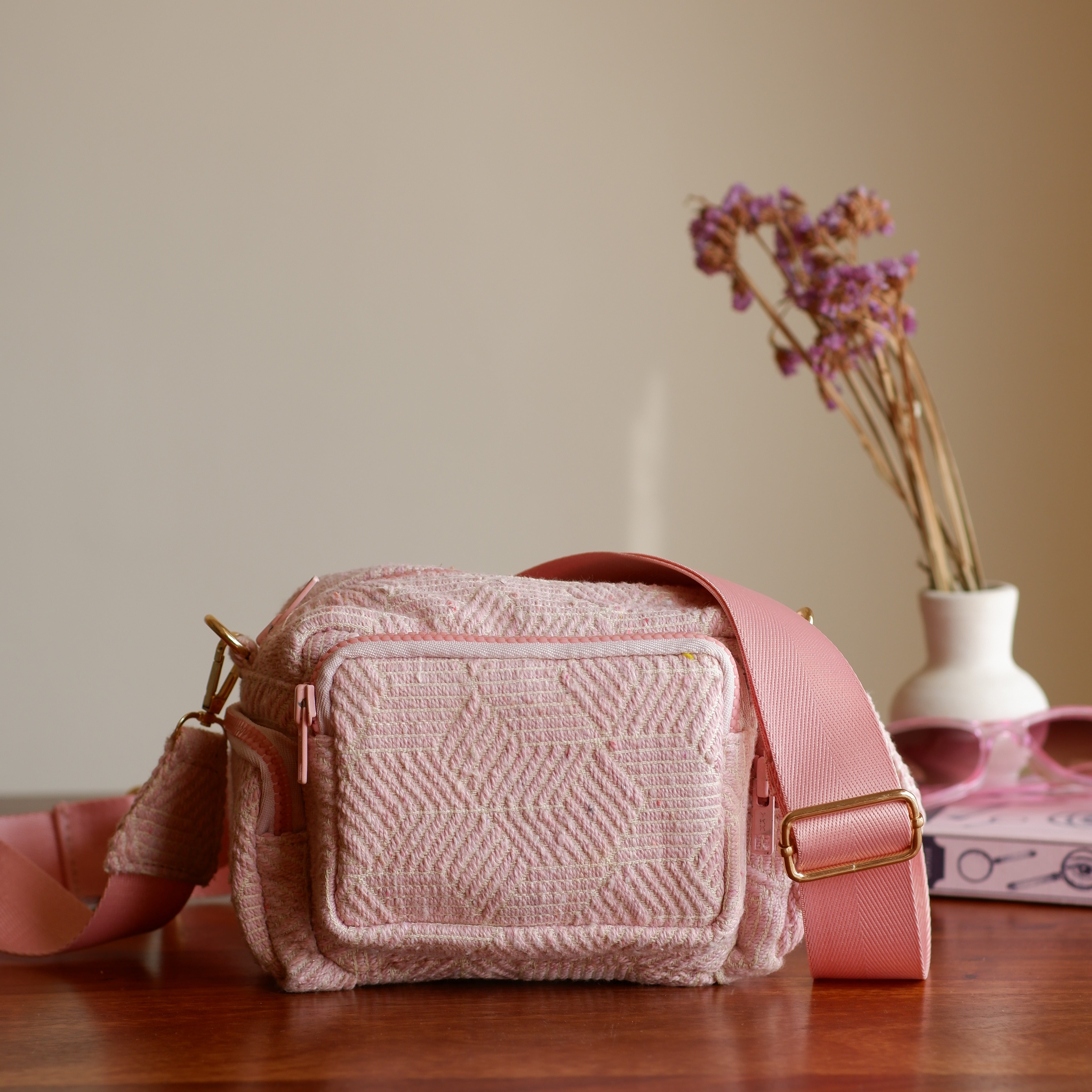 Dusty Pink Multi Pocket Sling Bag IRO Shops