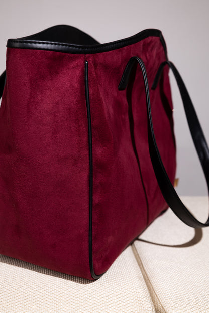 Savannah Suede Tote- Wine