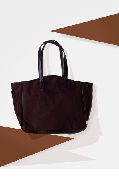 Savannah Suede Tote- Umber