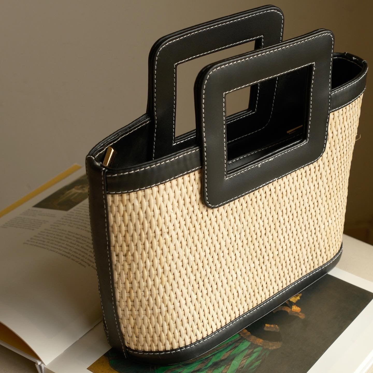 Bamboo Weave Basket Bag