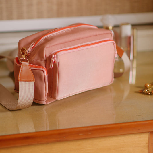 Soft Coral Crossbody Bag (Water Resistant)