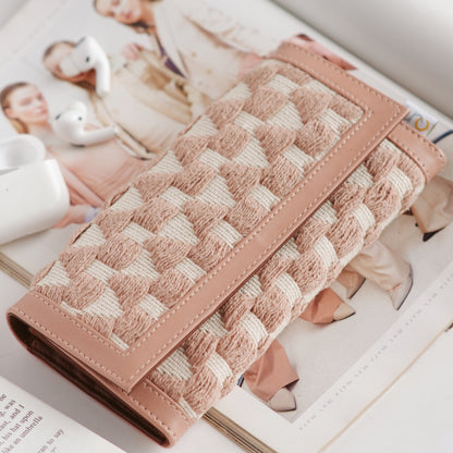 Salmon Pink Accordion Clutch