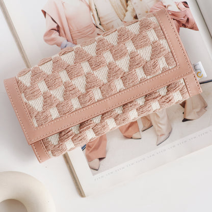 Salmon Pink Accordion Clutch