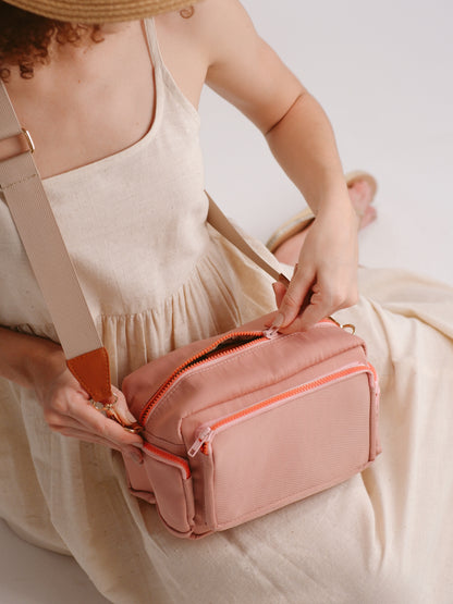 Soft Coral Crossbody Bag (Water Resistant)