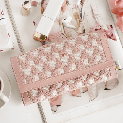 Salmon Pink Accordion Clutch