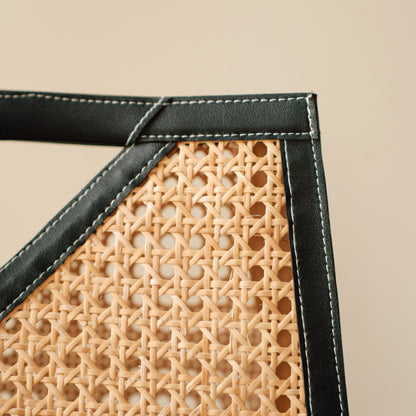 Rattan Weave Tan Sling/ Tote - Black