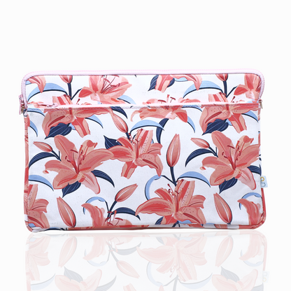 The Peach Lillies Laptop Sleeve- Water Resistant