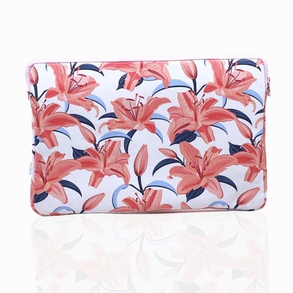 The Peach Lillies Laptop Sleeve- Water Resistant