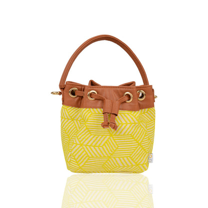 Yellow Mini Drawstring Sling Bag